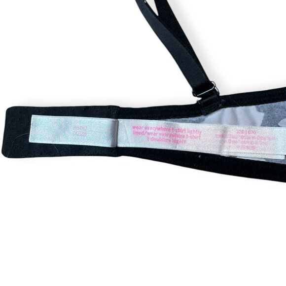 PINK VICTORIA’S SECRET Women’s Black Floral Wear Everywhere T-Shirt Lightly Line - Picture 4 of 6